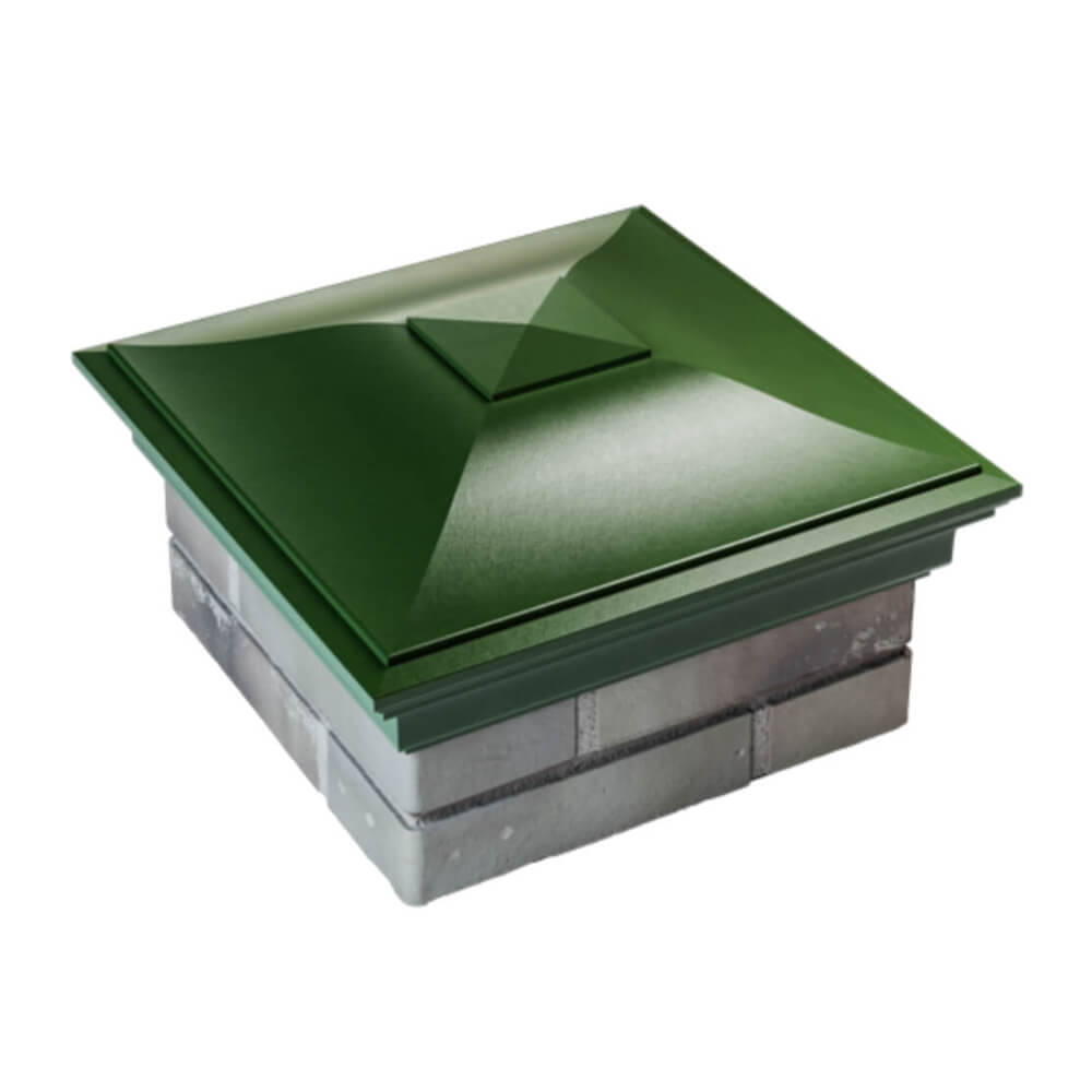 Колпак Zking Монблан Зеленый на столб 1.5х1.5 еврокирпича 0.7НФ (355х355мм) в Орле фото