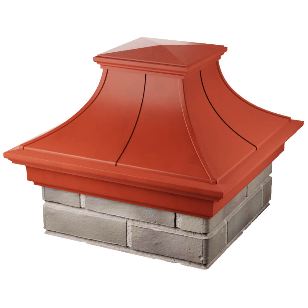Колпак Zking Монблан Премиум Красный на столб 1.5х1.5 кирпича (385х385мм) в Орле фото
