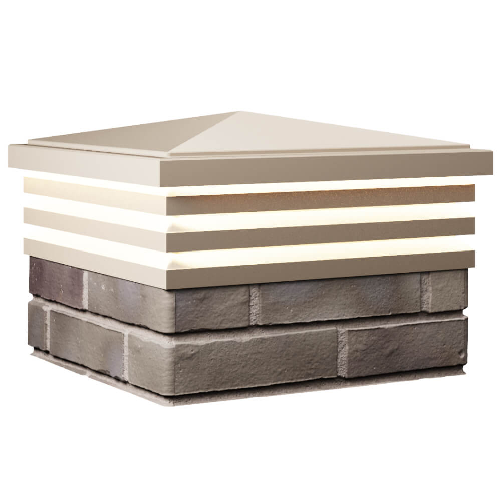 Колпак Zking Бона ХайТек Бежевый на столб 1.5х1.5 кирпича (385х385мм) с подсветкой в Орле фото