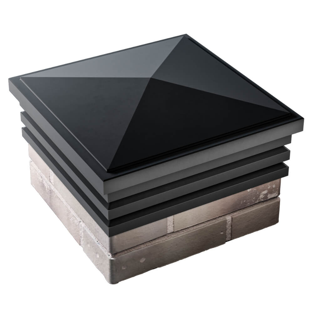 Колпак Zking Бона ХайТек Черный на столб 1.5х1.5 кирпича (385х385мм) в Орле фото