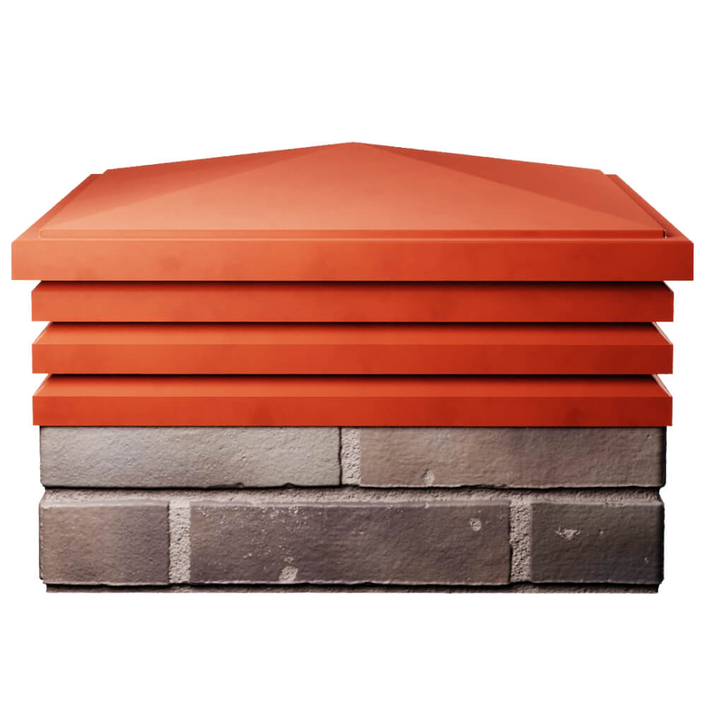 Колпак Zking Бона ХайТек Красный на столб 2х2 кирпича (513х513мм) Орел фото