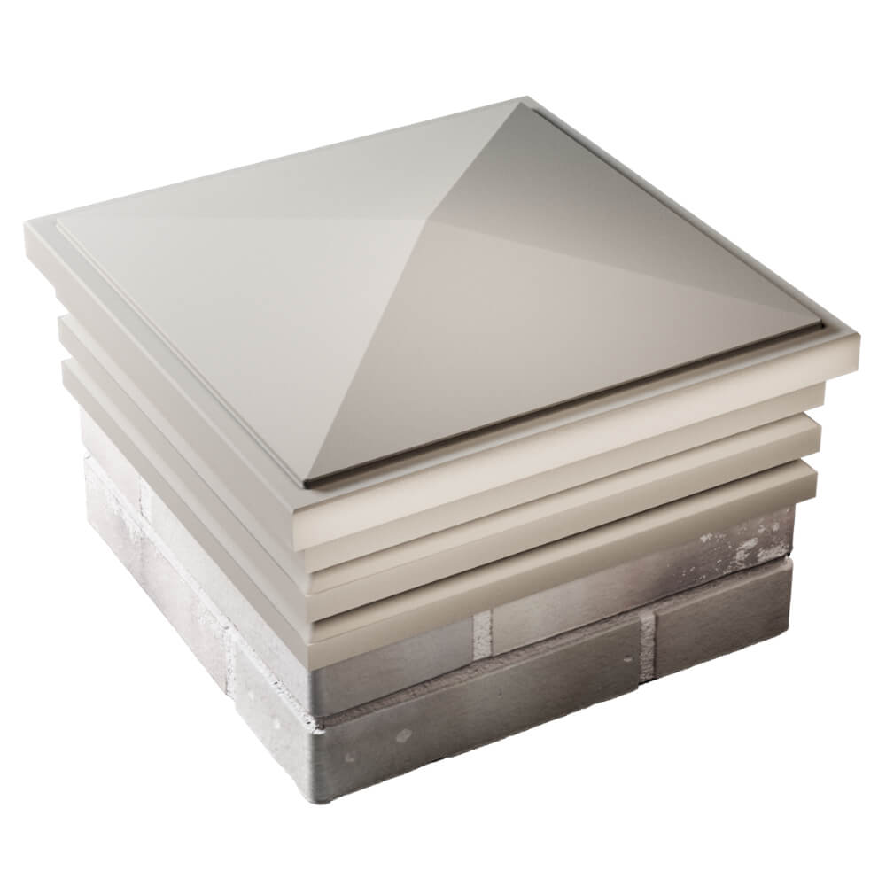 Колпак Zking Бона ХайТек Бежевый на столб 1.5х1.5 кирпича (385х385мм) в Орле фото