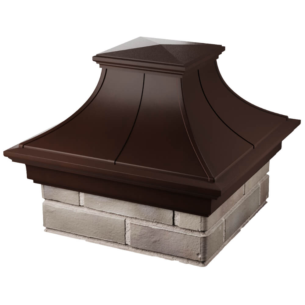 Колпак Zking Монблан Премиум Коричневый на столб 1.5х1.5 кирпича (385х385мм) в Орле фото