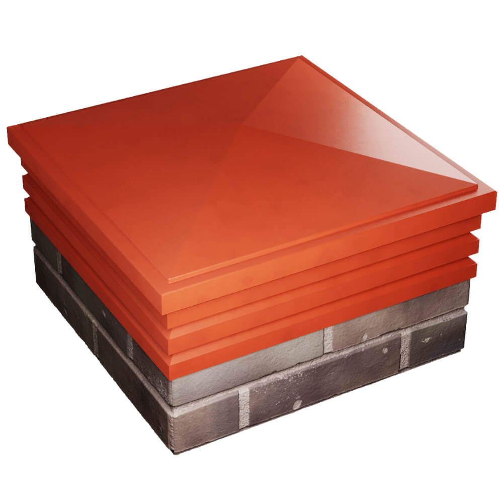 Колпак Zking Бона ХайТек Красный на столб 2х2 кирпича (513х513мм) в Орле фото