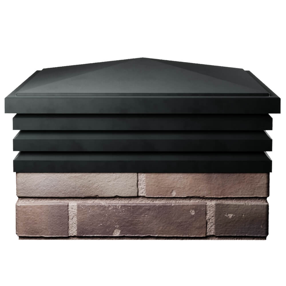 Колпак Zking Бона ХайТек Черный на столб 2х2 кирпича (513х513мм) Орел фото