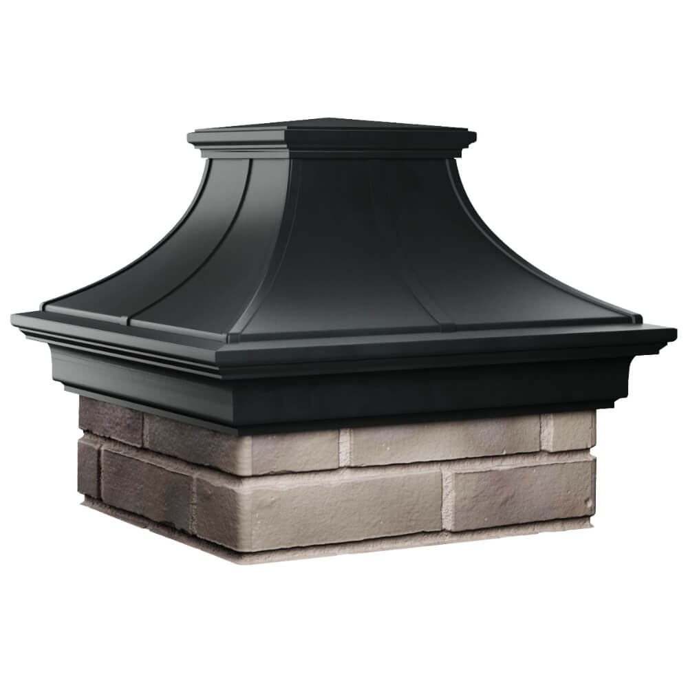 Колпак Zking Монблан Премиум Черный на столб 1.5х1.5 кирпича (385х385мм) в Орле фото