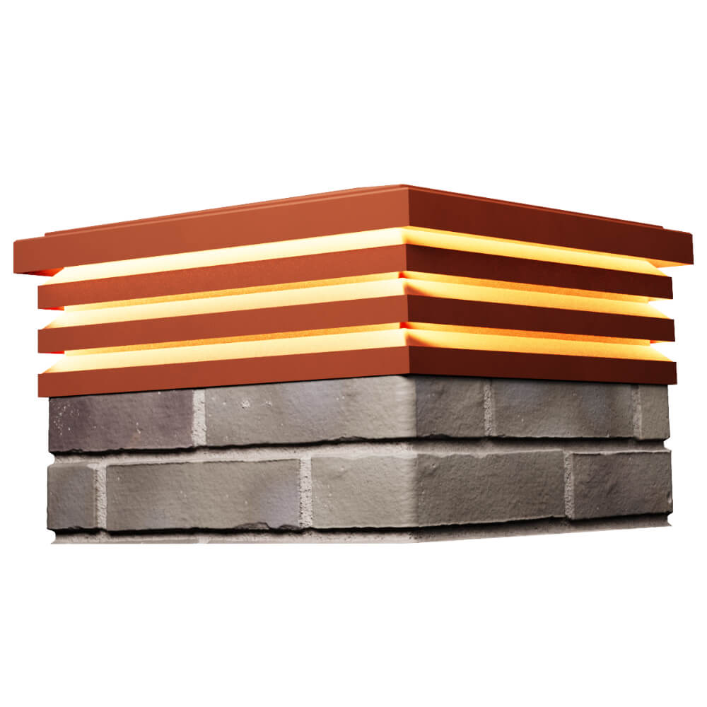 Колпак Zking Бона ХайТек Красный на столб 1.5х1.5 кирпича (385х385мм) с подсветкой в Орле фото