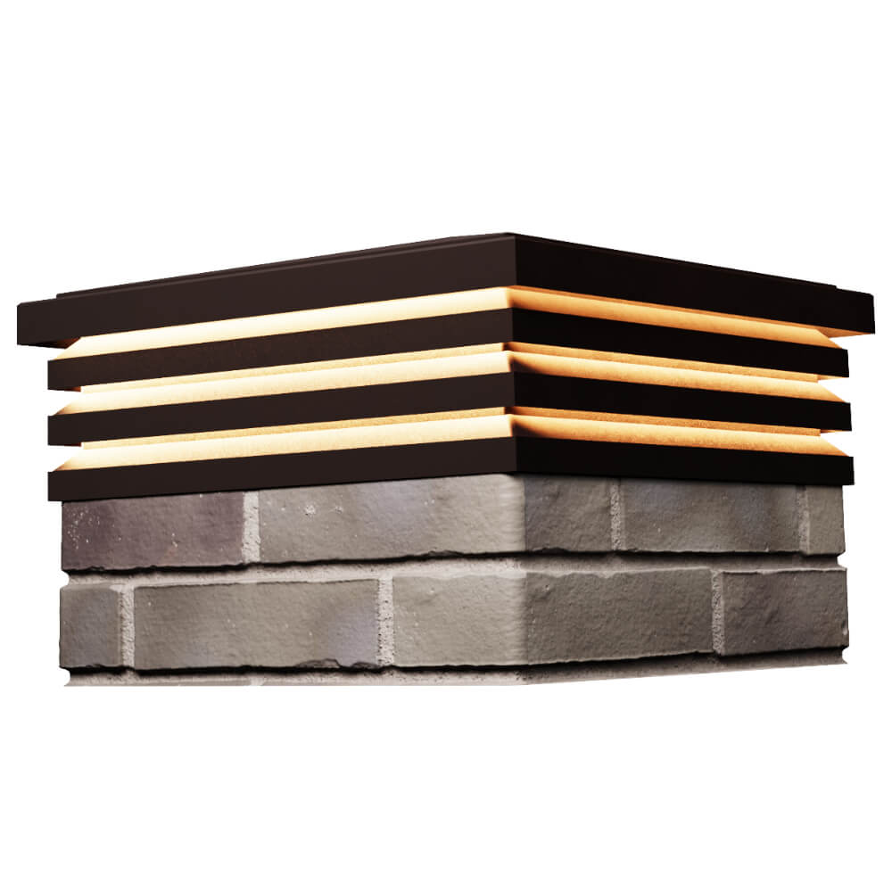 Колпак Zking Бона ХайТек Коричневый на столб 1.5х1.5 кирпича (385х385мм) с подсветкой в Орле фото