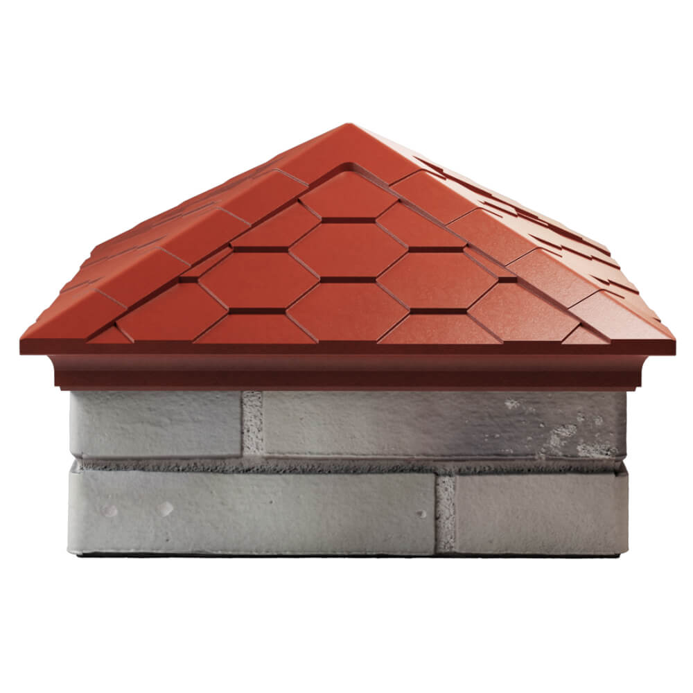 Колпак Zking Эверест Красный на столб 1.5х1.5 кирпича (390х390мм) Орел фото