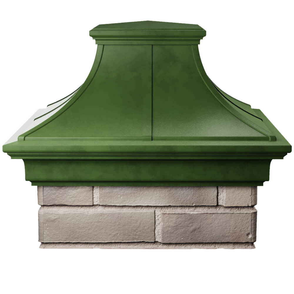Колпак Zking Монблан Премиум Зеленый на столб 1.5х1.5 кирпича (385х385мм) Орел фото