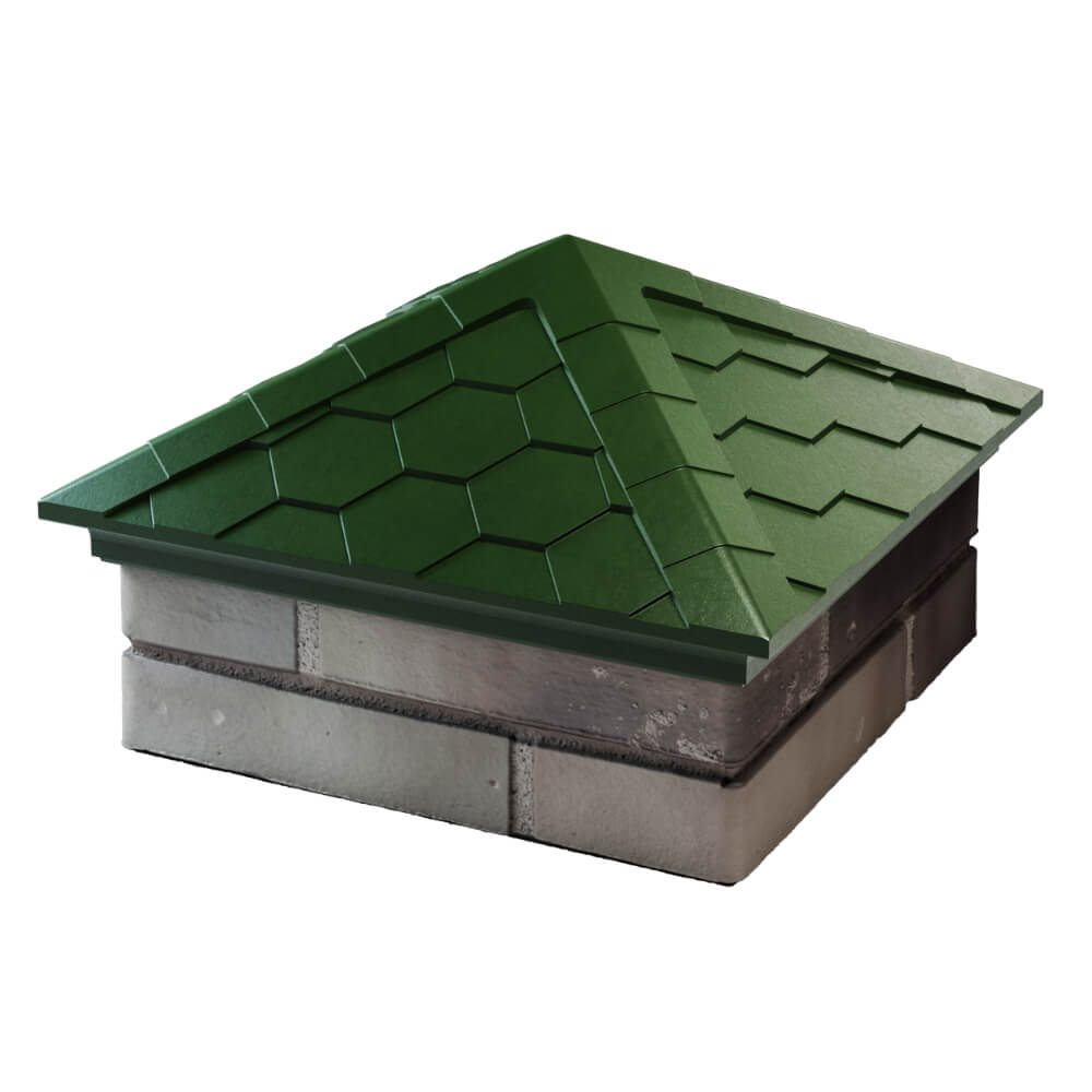 Колпак Zking Эверест Зеленый на столб 1.5х1.5 кирпича (390х390мм) в Орле фото