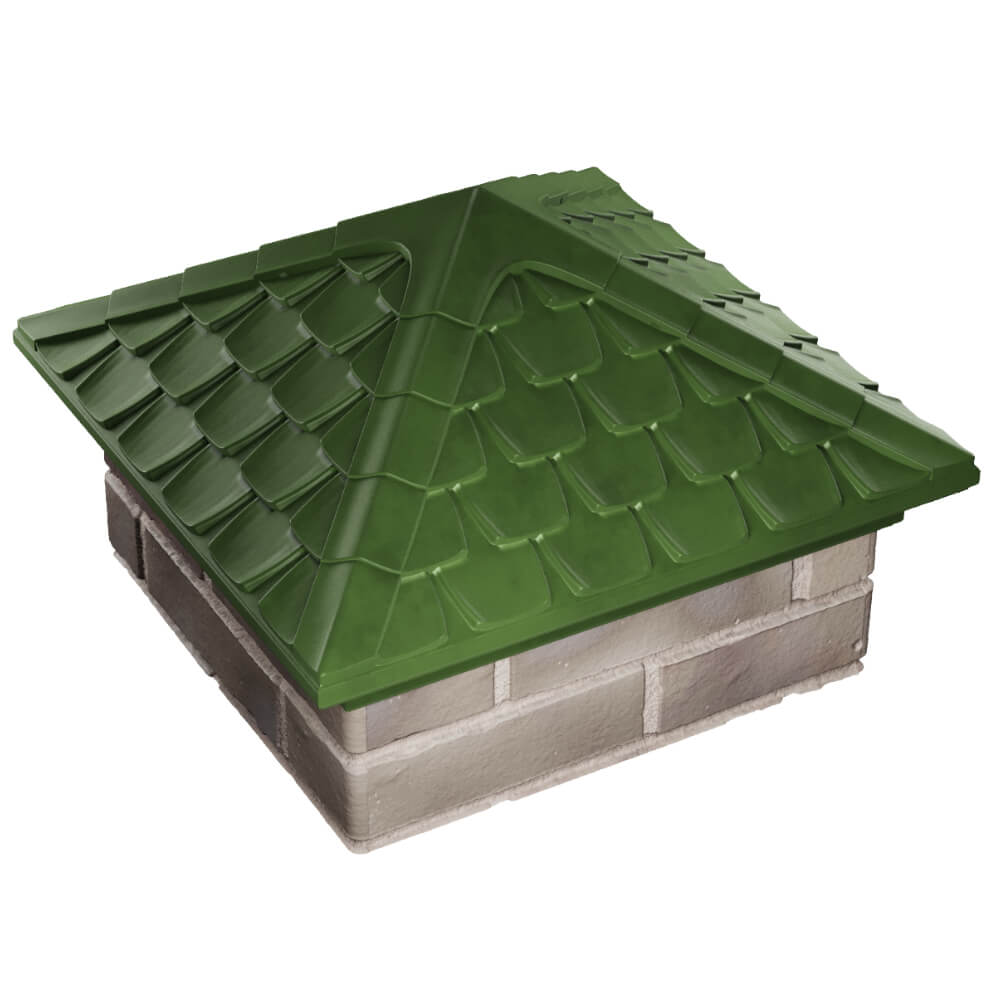 Колпак Zking Эльбрус Зеленый на столб 1.5х1.5 кирпича (385х385мм) в Орле фото