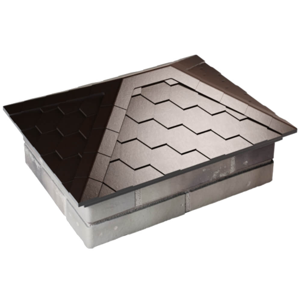 Колпак Zking Эверест Коричневый на столб 2х1.5 кирпича (520х390мм) Орел фото