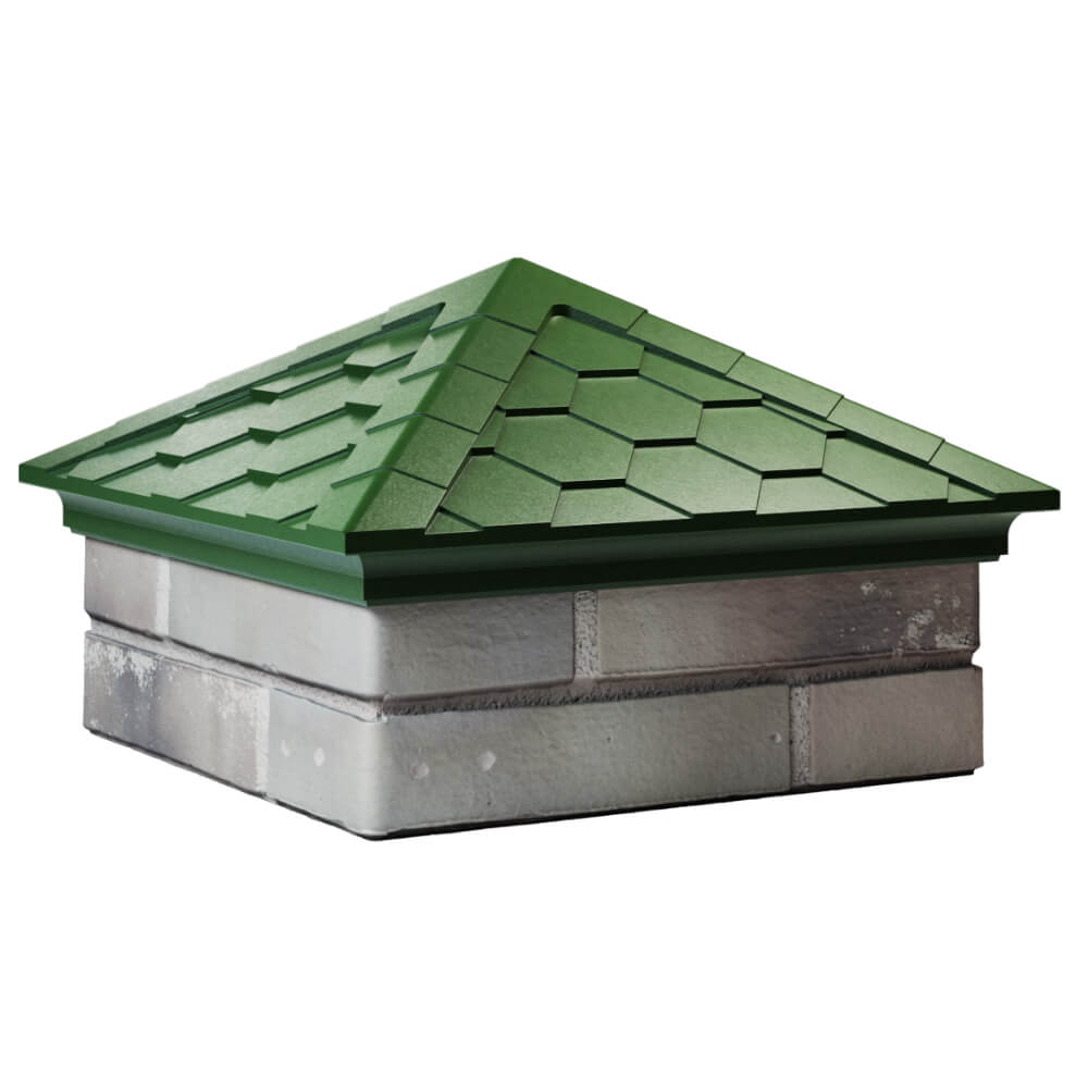 Колпак Zking Эверест Зеленый на столб 1.5х1.5 кирпича (390х390мм) в Орле фото