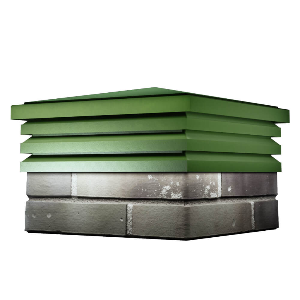 Колпак Zking Бона ХайТек Зеленый на столб 1.5х1.5 кирпича (385х385мм) в Орле фото