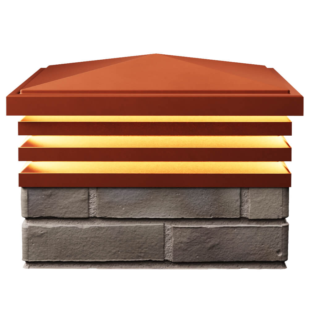 Колпак Zking Бона ХайТек Красный на столб 1.5х1.5 кирпича (385х385мм) с подсветкой в Орле фото