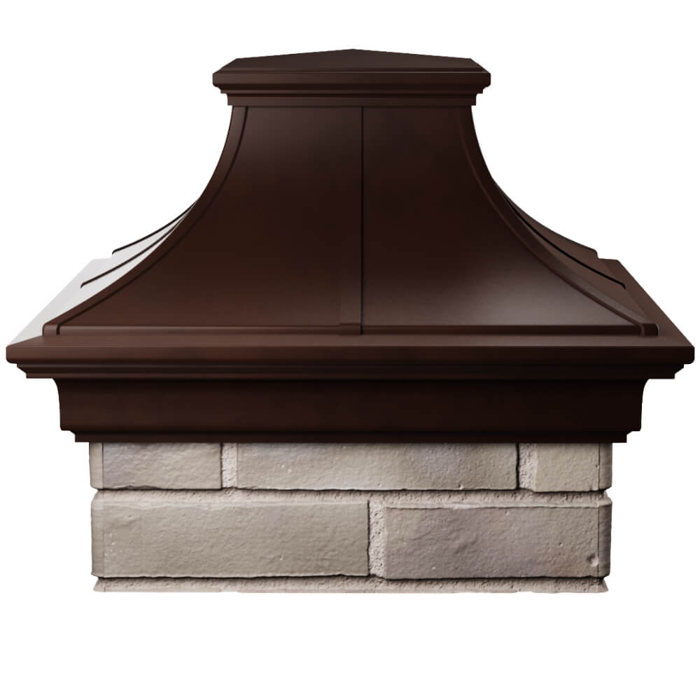 Колпак Zking Монблан Премиум Коричневый на столб 1.5х1.5 кирпича (385х385мм) Орел фото