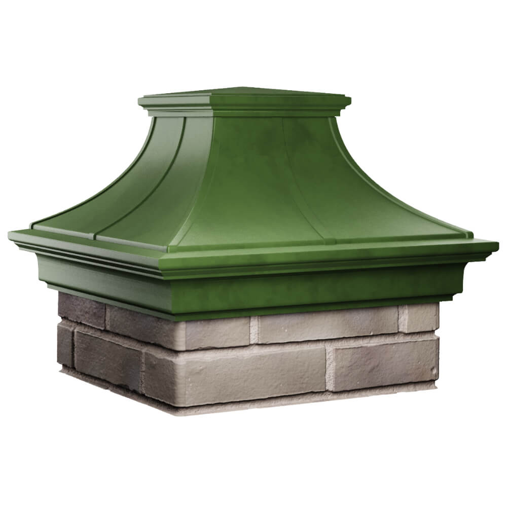 Колпак Zking Монблан Премиум Зеленый на столб 1.5х1.5 кирпича (385х385мм) в Орле фото