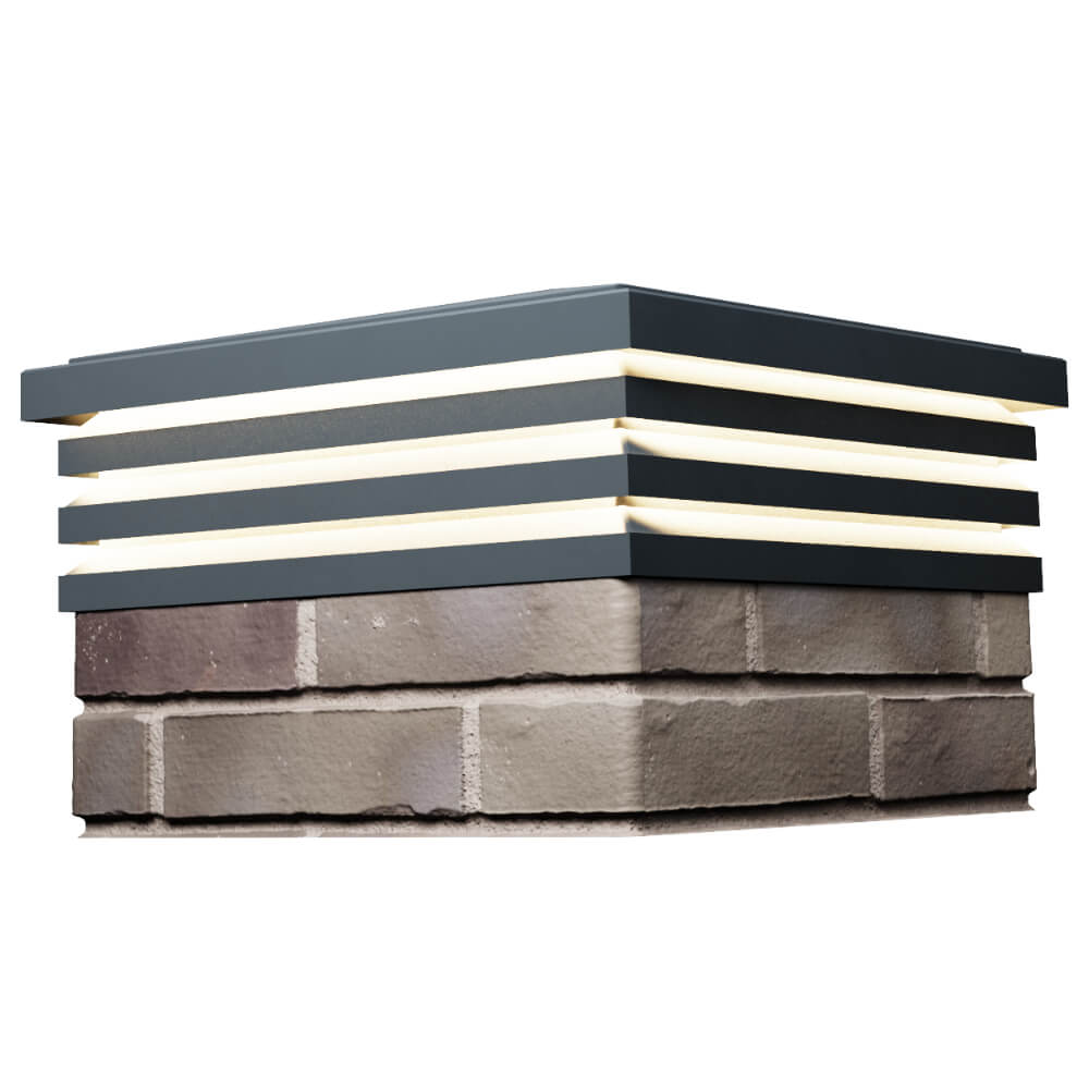 Колпак Zking Бона ХайТек Серый на столб 1.5х1.5 кирпича (385х385мм) с подсветкой в Орле фото