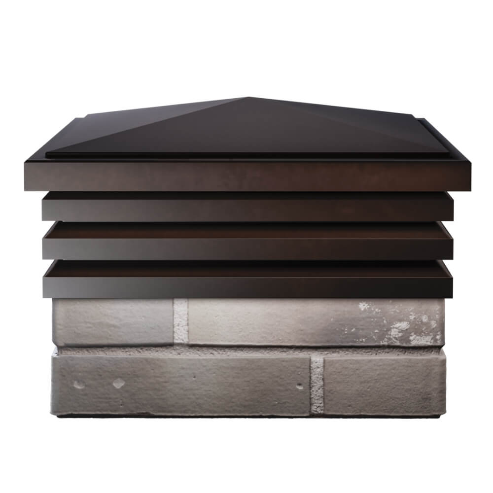 Колпак Zking Бона ХайТек Коричневый на столб 1.5х1.5 кирпича (385х385мм) Орел фото