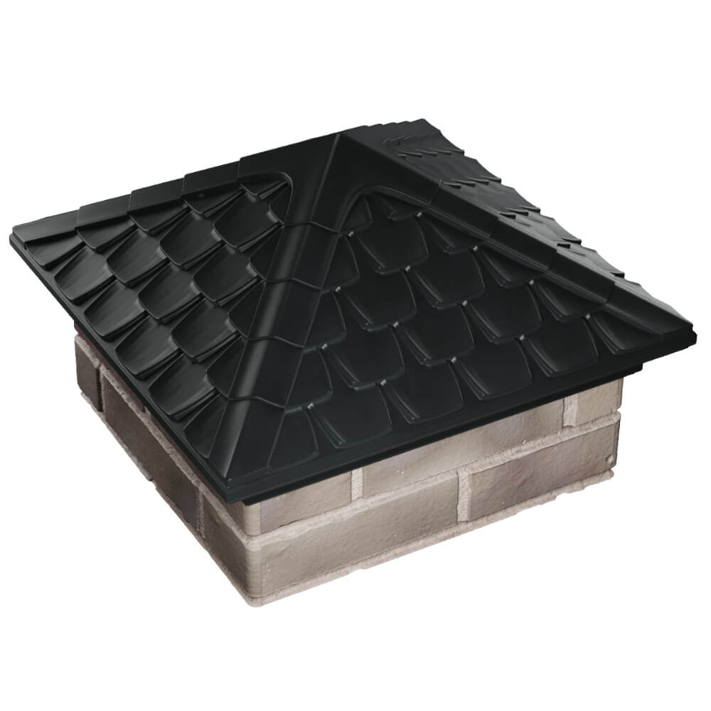 Колпак Zking Эльбрус Черный на столб 1.5х1.5 кирпича (385х385мм) в Орле фото