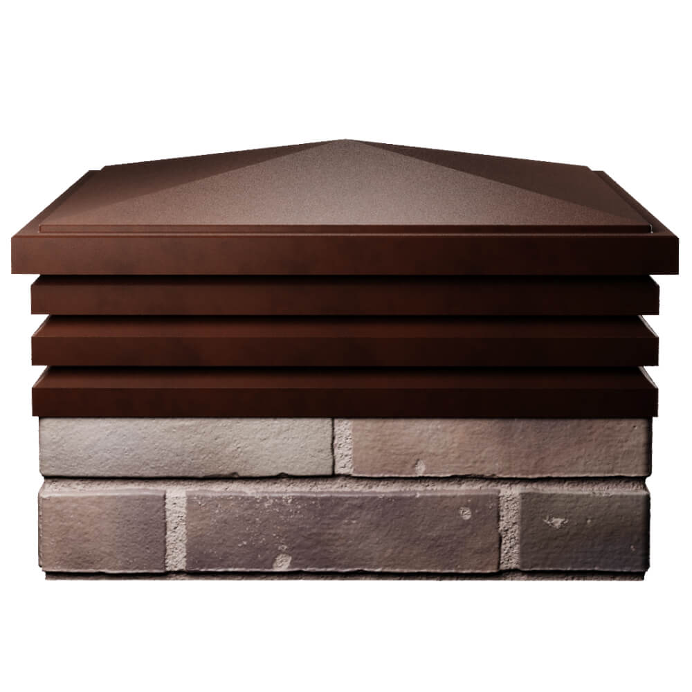 Колпак Zking Бона ХайТек Коричневый на столб 2х2 кирпича (513х513мм) Орел фото