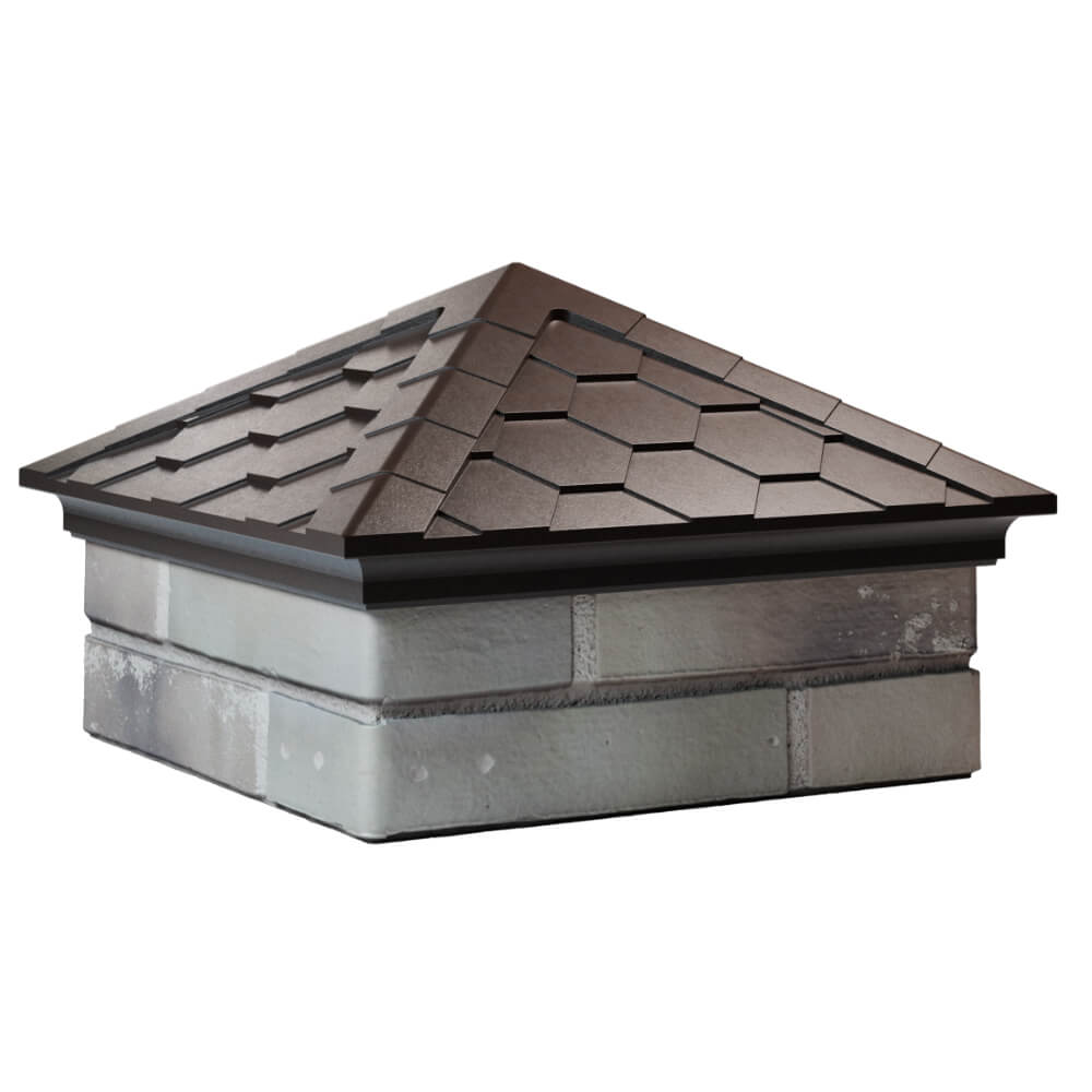 Колпак Zking Эверест Коричневый на столб 1.5х1.5 кирпича (390х390мм) в Орле фото