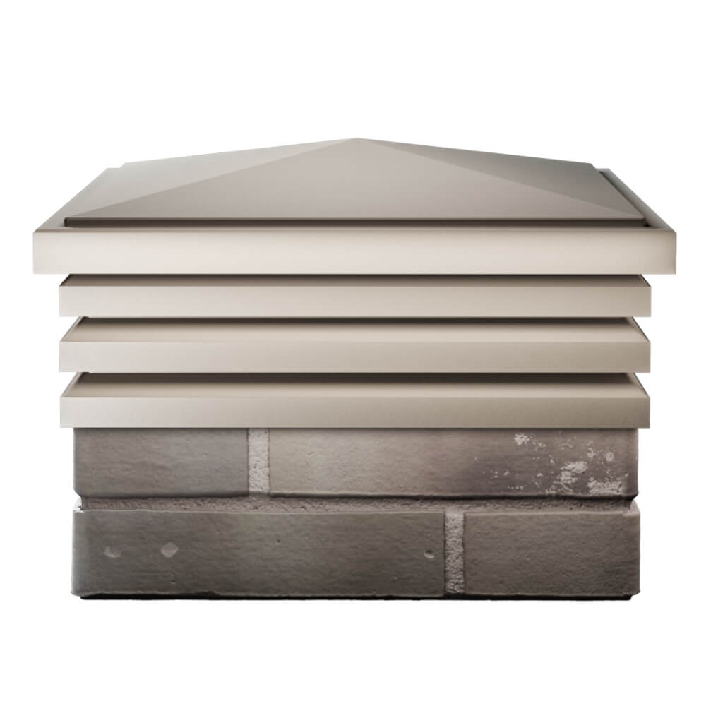 Колпак Zking Бона ХайТек Бежевый на столб 1.5х1.5 кирпича (385х385мм) Орел фото