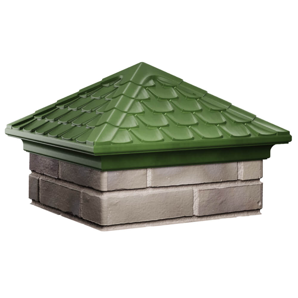 Колпак Zking Эльбрус Зеленый на столб 1.5х1.5 кирпича (385х385мм) в Орле фото