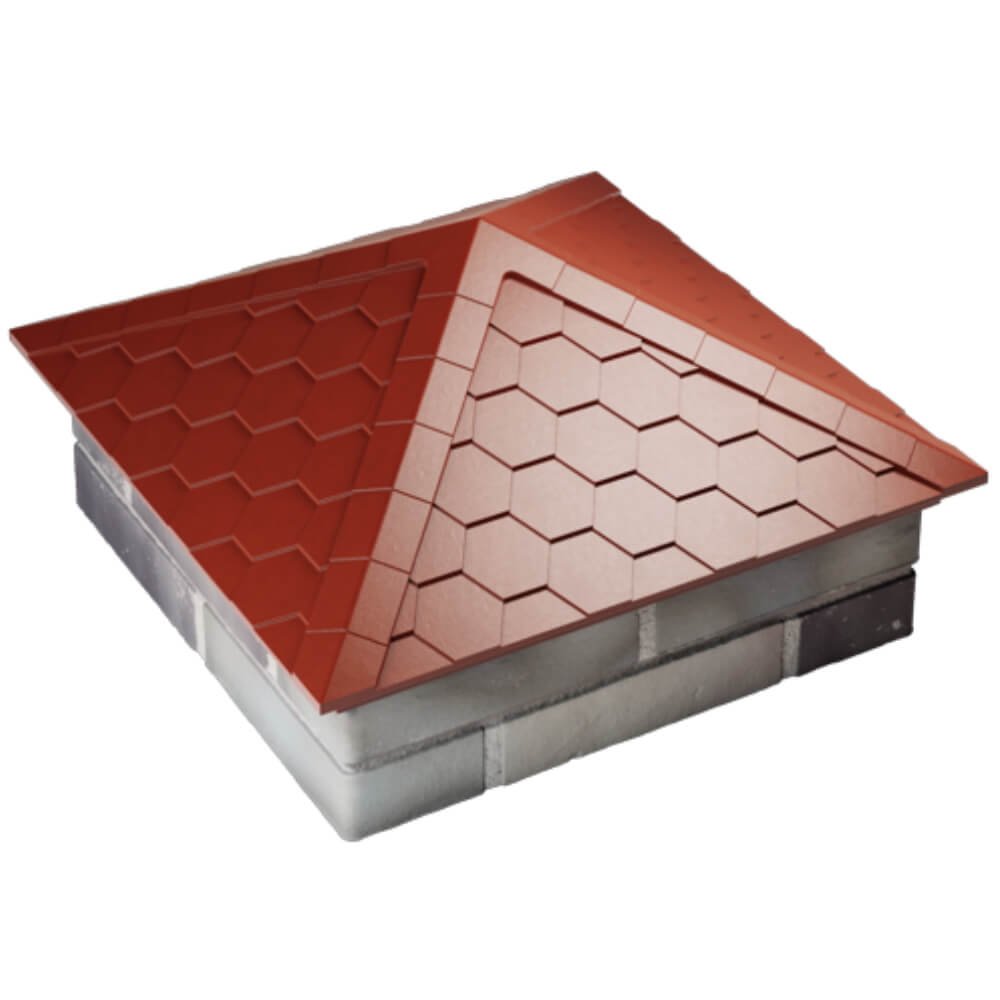 Колпак Zking Эверест Красный на столб 2х2 кирпича (535х535мм) Орел фото